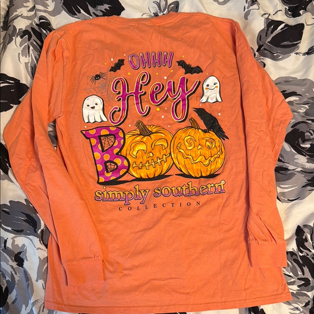 Simply Southern Orange Long Sleeve Halloween Tee